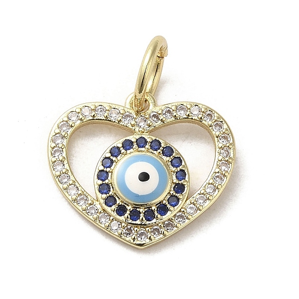 PandaHall Brass Micro Pave Cubic Zirconia Pendants, with Enamel, with Jump Ring, Real 18K Gold Plated, Heart with Evil Eye, Midnight Blue...
PandaHall Brass Micro Pave Cubic Zirconia Pendants, with Enamel, with Jump Ring, Real 18K Gold Plated, Heart with Evil Eye, Midnight Blue...