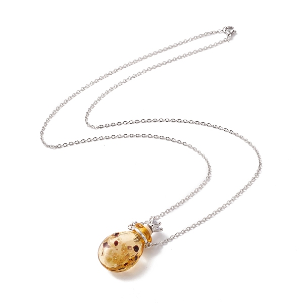 PandaHall Glass Perfume Vial with Crown Pendant Necklace, Titanium Steel Jewelry for Women, Stainless Steel Color, Goldenrod, 25.1 inch..., Gold
PandaHall Glass Perfume Vial with Crown Pendant Necklace, Titanium Steel Jewelry for Women, Stainless Steel Color, Goldenrod, 25.1 inch..., Gold