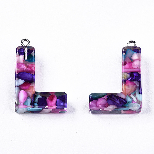 PandaHall Transparent Epoxy Resin Pendants, with Shell Slices and Loops, Alphabet, Letter.L, 30x20x8mm, Hole: 1.6mm Epoxy Resin Letter L
PandaHall Transparent Epoxy Resin Pendants, with Shell Slices and Loops, Alphabet, Letter.L, 30x20x8mm, Hole: 1.6mm Epoxy Resin Letter L