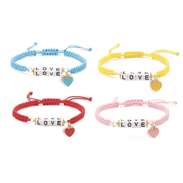 PandaHall Word Love Braided Bead Bracelet with Alloy Enamel Heart Charm, Adjustable Woven Bracelet for Women, Mixed Color, Inner Diameter..., Multicolor
PandaHall Word Love Braided Bead Bracelet with Alloy Enamel Heart Charm, Adjustable Woven Bracelet for Women, Mixed Color, Inner Diameter..., Multicolor