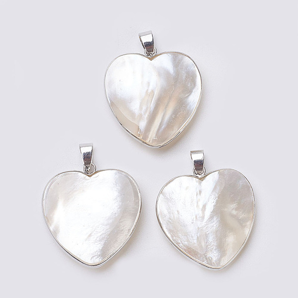 PandaHall Shell Pendants, with Brass Finding, Heart, Platinum, 33~33.5x31x6~9mm, Hole: 4x7mm Shell Heart
PandaHall Shell Pendants, with Brass Finding, Heart, Platinum, 33~33.5x31x6~9mm, Hole: 4x7mm Shell Heart
