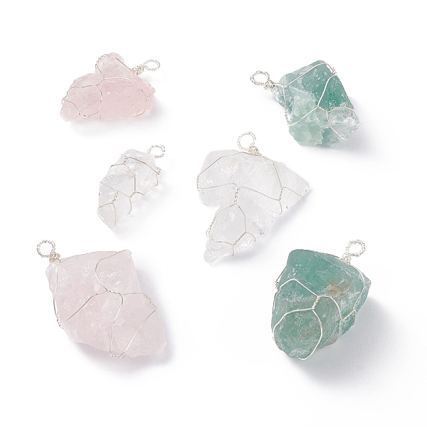 PandaHall 3Pcs 3 Styles Rough Raw Natural Rose Quartz & Quartz Crystal & Green Aventurine Big Pendants, with Eco-Friendly Silver Tone Copper...
PandaHall 3Pcs 3 Styles Rough Raw Natural Rose Quartz & Quartz Crystal & Green Aventurine Big Pendants, with Eco-Friendly Silver Tone Copper...