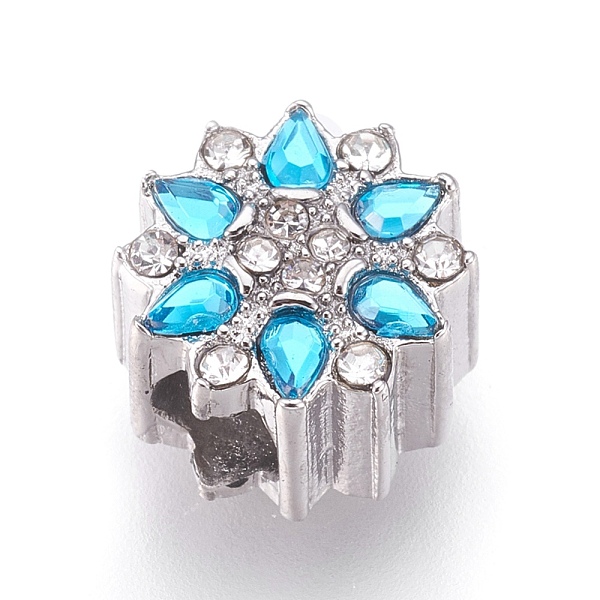 PandaHall 304 Stainless Steel European Beads, Large Hole Beads, with Rhinestone, Flower, Deep Sky Blue, Stainless Steel Color, 11x7.5mm..., Clear
PandaHall 304 Stainless Steel European Beads, Large Hole Beads, with Rhinestone, Flower, Deep Sky Blue, Stainless Steel Color, 11x7.5mm..., Clear