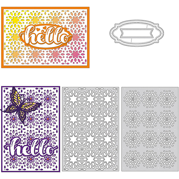PandaHall BENECREAT 3PCS Layered Card Background Metal Die Cut Flower Pattern Background Stencils with Hello for Photo Album, Decorative...
PandaHall BENECREAT 3PCS Layered Card Background Metal Die Cut Flower Pattern Background Stencils with Hello for Photo Album, Decorative...