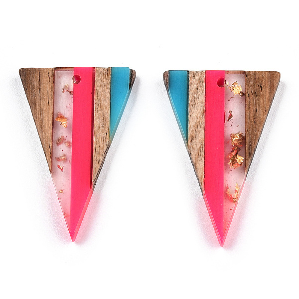 PandaHall Transparent Resin & Walnut Wood Pendants, with Gold Foil, Triangle Charm, Deep Pink, 32.5x21.5x3.5mm, Hole: 2mm Resin+Wood...
PandaHall Transparent Resin & Walnut Wood Pendants, with Gold Foil, Triangle Charm, Deep Pink, 32.5x21.5x3.5mm, Hole: 2mm Resin+Wood...
