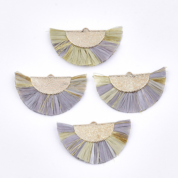 PandaHall Raffia Tassel Pendants, with Metallic Cords & Brass Findings, Fan Shaped, Golden, Rosy Brown, 27x45x3mm, Hole: 1x3mm Raffia Brown
PandaHall Raffia Tassel Pendants, with Metallic Cords & Brass Findings, Fan Shaped, Golden, Rosy Brown, 27x45x3mm, Hole: 1x3mm Raffia Brown
