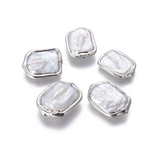 PandaHall Natural Cultured Freshwater Pearl Beads, with Brass Findings, Nuggets, Platinum, 25~30x19~22x4.5~9.7mm, Hole: 0.8mm Pearl Nuggets..., White
PandaHall Natural Cultured Freshwater Pearl Beads, with Brass Findings, Nuggets, Platinum, 25~30x19~22x4.5~9.7mm, Hole: 0.8mm Pearl Nuggets..., White