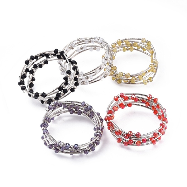 PandaHall Five Loops Fashion Wrap Bracelets, with Rondelle Glass Beads, Iron Spacer Beads, Brass Tube Beads and Steel Memory Wire, Platinum..., Multicolor
PandaHall Five Loops Fashion Wrap Bracelets, with Rondelle Glass Beads, Iron Spacer Beads, Brass Tube Beads and Steel Memory Wire, Platinum..., Multicolor
