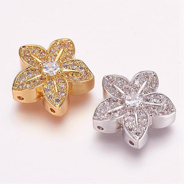 PandaHall Brass Micro Pave Cubic Zirconia Beads, Flower, Mixed Color, 16x17x6mm, Hole: 1mm Brass+Cubic Zirconia Flower
PandaHall Brass Micro Pave Cubic Zirconia Beads, Flower, Mixed Color, 16x17x6mm, Hole: 1mm Brass+Cubic Zirconia Flower
