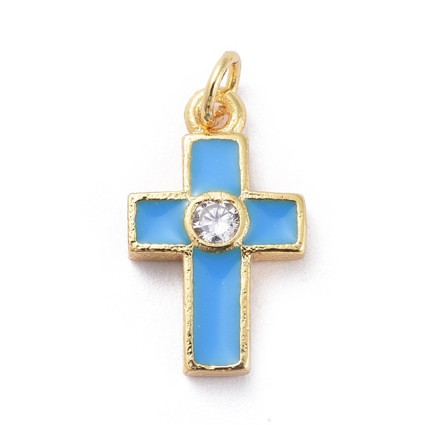 PandaHall Cubic Zirconia Tiny Cross Charms, with Brass Findings and Enamel, Golden, Sky Blue, 15x9x2.5mm, Hole: 1.8mm Brass+Cubic...
PandaHall Cubic Zirconia Tiny Cross Charms, with Brass Findings and Enamel, Golden, Sky Blue, 15x9x2.5mm, Hole: 1.8mm Brass+Cubic...