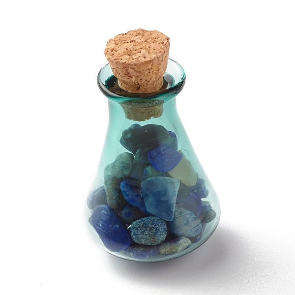 PandaHall Glass Wishing Bottle Decorations, with Gemstone Chips Inside and Cork Stopper, Dark Cyan, 26.5x17.5mm Gemstone Bottle
PandaHall Glass Wishing Bottle Decorations, with Gemstone Chips Inside and Cork Stopper, Dark Cyan, 26.5x17.5mm Gemstone Bottle