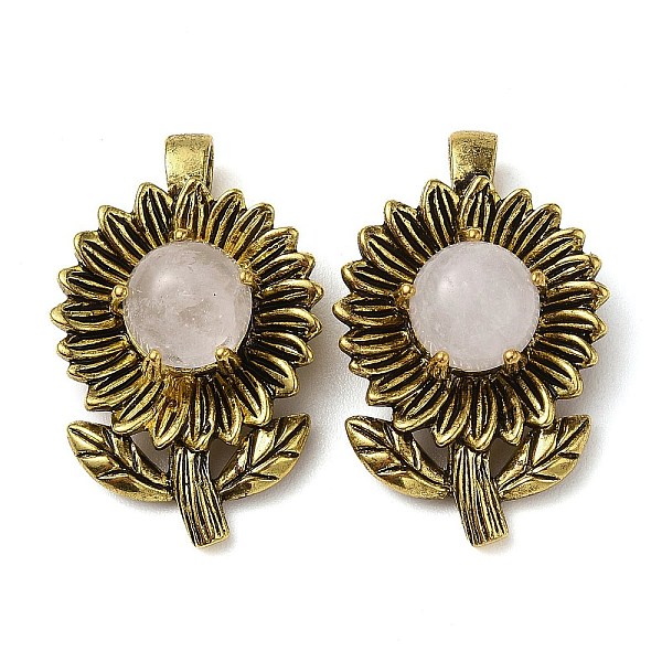 PandaHall Natural Quartz Crystal Pendants, Rack Plating Antique Golden Tone Brass Flower Charms, Cadmium Free & Lead Free, 34x22x15mm, Hole...
PandaHall Natural Quartz Crystal Pendants, Rack Plating Antique Golden Tone Brass Flower Charms, Cadmium Free & Lead Free, 34x22x15mm, Hole...