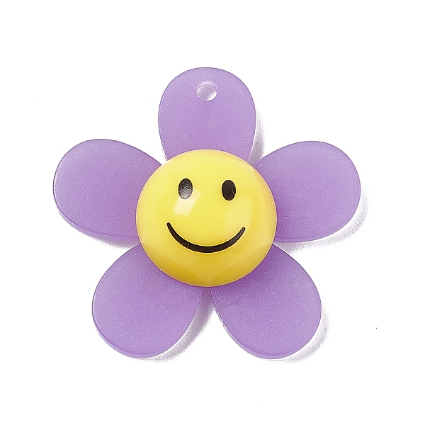 PandaHall Frosted Translucent Acrylic Pendants, Sunflower with Smiling Face Charm, Medium Purple, 29x30x9mm, Hole: 1.8mm Acrylic Flower
PandaHall Frosted Translucent Acrylic Pendants, Sunflower with Smiling Face Charm, Medium Purple, 29x30x9mm, Hole: 1.8mm Acrylic Flower