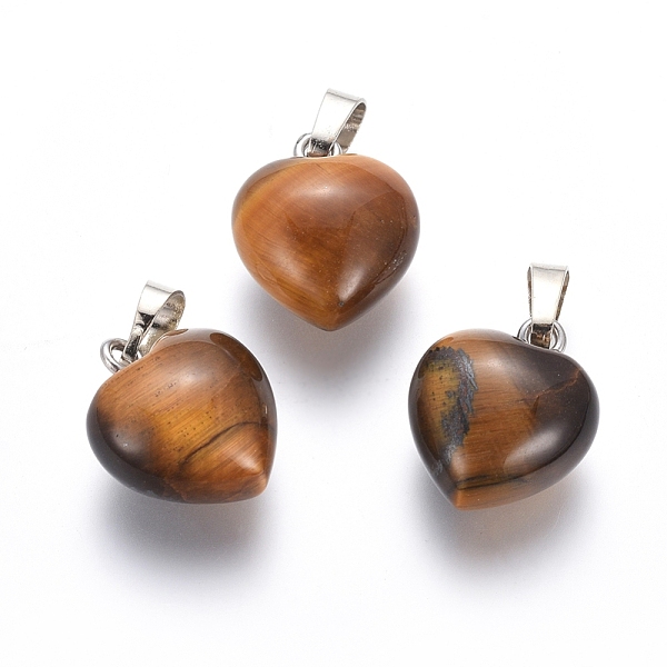 PandaHall Natural Tiger Eye Pendants, with Platinum Tone Brass Findings, Heart, 18x15x10mm, Hole: 5x7mm Tiger Eye Heart
PandaHall Natural Tiger Eye Pendants, with Platinum Tone Brass Findings, Heart, 18x15x10mm, Hole: 5x7mm Tiger Eye Heart