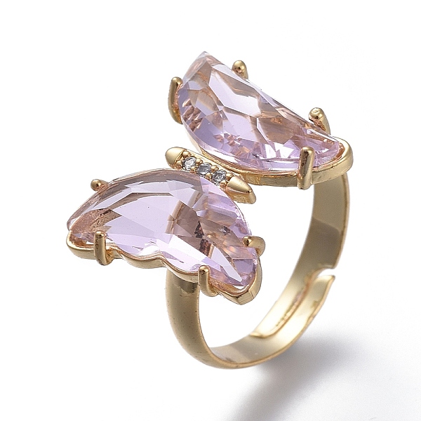 PandaHall Adjustable Brass Glass Finger Rings, with Clear Cubic Zirconia, Butterfly, Golden, Thistle, Size 7, Inner Diameter: 17mm..., Purple
PandaHall Adjustable Brass Glass Finger Rings, with Clear Cubic Zirconia, Butterfly, Golden, Thistle, Size 7, Inner Diameter: 17mm..., Purple