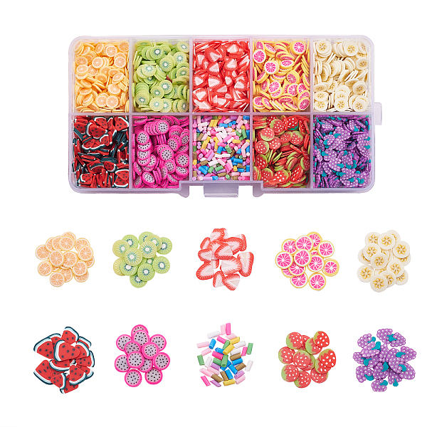 PandaHall 10 Styles Fruit Handmade Polymer Clay Nail Art Decoration, Fashion Nail Care, No Hole, Strawberry & Watermelon & Orange & Kiwi &..., Multicolor
PandaHall 10 Styles Fruit Handmade Polymer Clay Nail Art Decoration, Fashion Nail Care, No Hole, Strawberry & Watermelon & Orange & Kiwi &..., Multicolor
