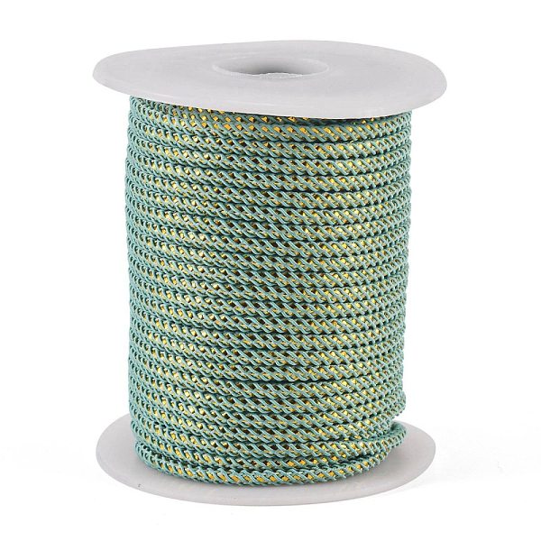 PandaHall Round String Thread Polyester Cords, with Gold Wire, Medium Aquamarine, 2.5mm, about 21.87 yards(20m)/roll Polyester
PandaHall Round String Thread Polyester Cords, with Gold Wire, Medium Aquamarine, 2.5mm, about 21.87 yards(20m)/roll Polyester