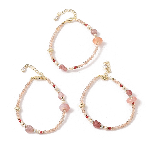 PandaHall Natural Strawberry Quartz & Agate & Natural Pearl Beaded Bracelets, Brass Shell Shaped Bracelets for Women, Real 14K Gold Plated...
PandaHall Natural Strawberry Quartz & Agate & Natural Pearl Beaded Bracelets, Brass Shell Shaped Bracelets for Women, Real 14K Gold Plated...