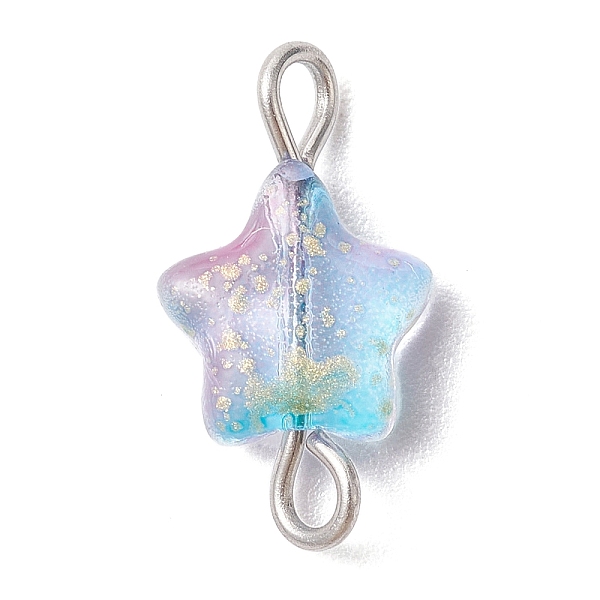 PandaHall Spray Painted Glass Connector Charms, Star Links with Platinum Tone Brass Double Loops, Colorful, 15x8x4mm, Hole: 1.5~1.8mm...
PandaHall Spray Painted Glass Connector Charms, Star Links with Platinum Tone Brass Double Loops, Colorful, 15x8x4mm, Hole: 1.5~1.8mm...