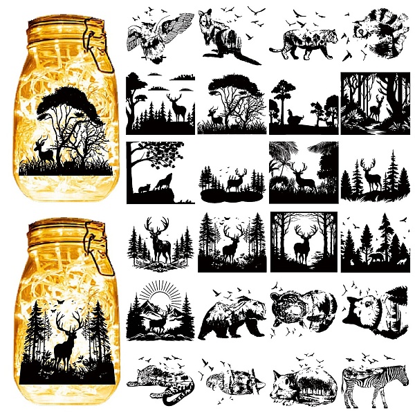 PandaHall CREATCABIN 24Pcs Forest Animals Silhouettes Mason Jar Decor Reindeer Laser Cut Cardboard Scrapbook Cutouts Die Cuts PVC for...
PandaHall CREATCABIN 24Pcs Forest Animals Silhouettes Mason Jar Decor Reindeer Laser Cut Cardboard Scrapbook Cutouts Die Cuts PVC for...