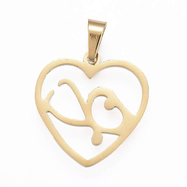PandaHall 304 Stainless Steel Pendants, Laser Cut, Heart, Golden, 19x18x1.2mm, Hole: 3x5mm 304 Stainless Steel Heart
PandaHall 304 Stainless Steel Pendants, Laser Cut, Heart, Golden, 19x18x1.2mm, Hole: 3x5mm 304 Stainless Steel Heart