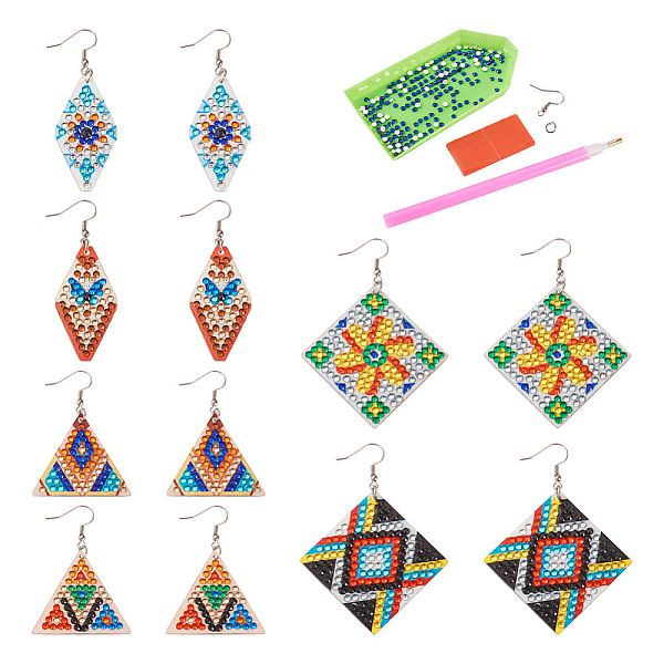 PandaHall DIY Diamond Painting Rhombus & Triangle Dangle Earring Kits, Including Resin Rhinestones Bag, Diamond Sticky Pen, Tray Plate and..., Multicolor
PandaHall DIY Diamond Painting Rhombus & Triangle Dangle Earring Kits, Including Resin Rhinestones Bag, Diamond Sticky Pen, Tray Plate and..., Multicolor