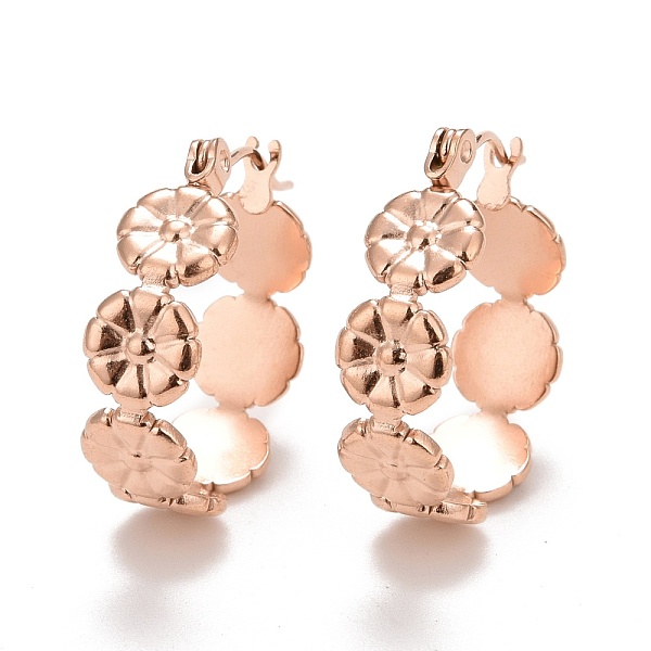 PandaHall Ion Plating(IP) Flower 304 Stainless Steel Hoop Earrings for Women, Rose Gold, 21.5x19.8x7mm, Pin: 0.6mm 304 Stainless Steel...
PandaHall Ion Plating(IP) Flower 304 Stainless Steel Hoop Earrings for Women, Rose Gold, 21.5x19.8x7mm, Pin: 0.6mm 304 Stainless Steel...