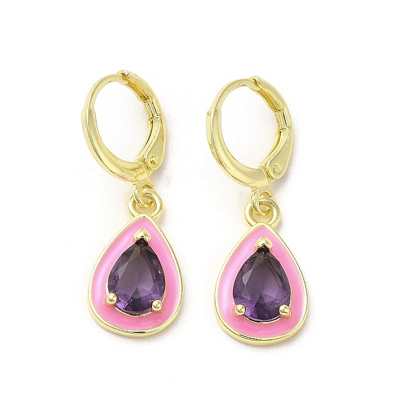 PandaHall Teardrop Real 18K Gold Plated Brass Dangle Leverback Earrings, with Enamel and Glass, Purple, 29x10mm Glass Teardrop Purple
PandaHall Teardrop Real 18K Gold Plated Brass Dangle Leverback Earrings, with Enamel and Glass, Purple, 29x10mm Glass Teardrop Purple
