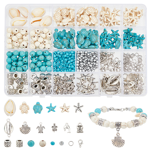 PandaHall DIY Ocean Jewelry Making Finding Kit, Including Starfish & Turtle Synthetic Turquoise & Glass Seed Beads, Shell Links, Alloy..., Multicolor
PandaHall DIY Ocean Jewelry Making Finding Kit, Including Starfish & Turtle Synthetic Turquoise & Glass Seed Beads, Shell Links, Alloy..., Multicolor