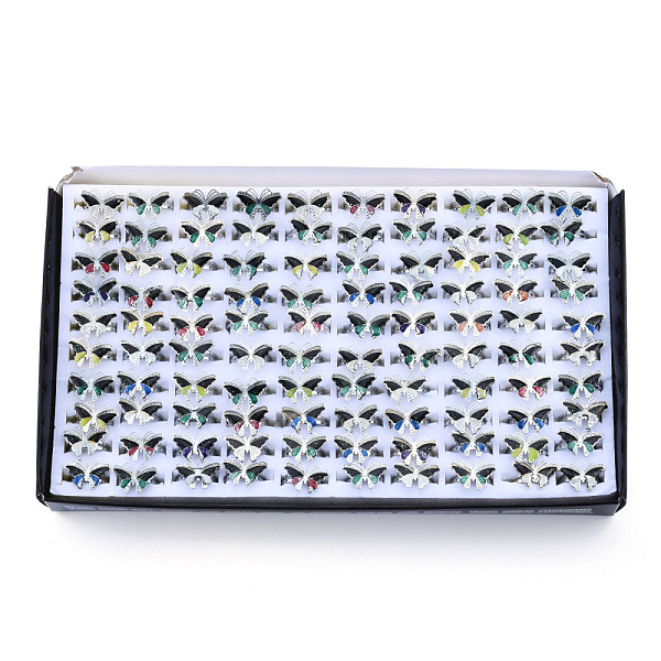 PandaHall 100Pcs Bling Butterfly Iron Mood Rings Set, Temperature Change Color Emotion Feeling Alloy Adjustable Ring for Women, Platinum..., Multicolor
PandaHall 100Pcs Bling Butterfly Iron Mood Rings Set, Temperature Change Color Emotion Feeling Alloy Adjustable Ring for Women, Platinum..., Multicolor