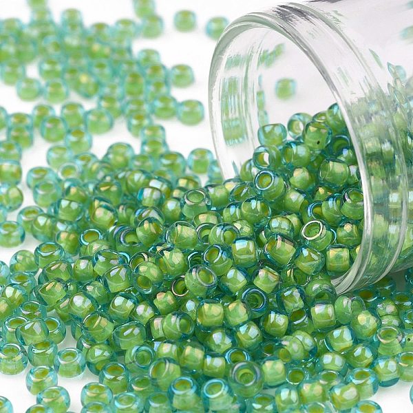 PandaHall TOHO Round Seed Beads, Japanese Seed Beads, (307) Inside Color Aqua/Opaque Yellow Lined, 8/0, 3mm, Hole: 1mm, about 222pcs/10g...
PandaHall TOHO Round Seed Beads, Japanese Seed Beads, (307) Inside Color Aqua/Opaque Yellow Lined, 8/0, 3mm, Hole: 1mm, about 222pcs/10g...