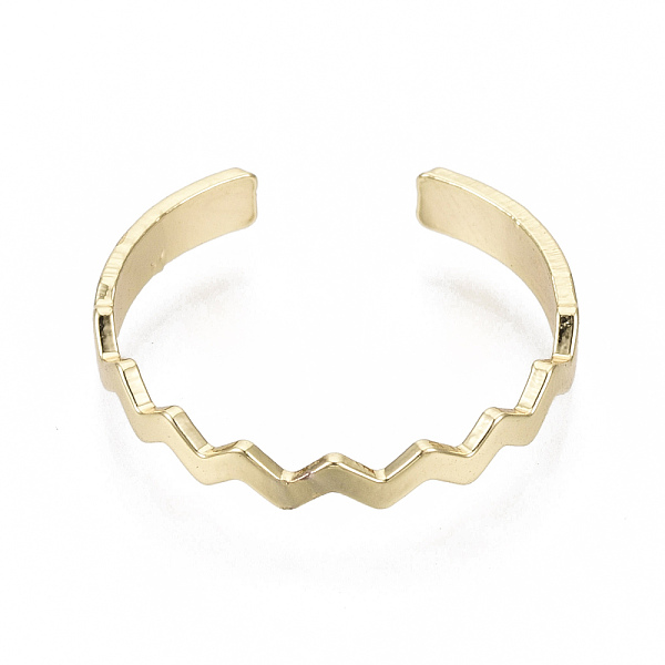 PandaHall Brass Cuff Finger Rings, Open Rings, Nickel Free, Wave, Real 18K Gold Plated, US Size 7 1/4(17.5mm) Brass
PandaHall Brass Cuff Finger Rings, Open Rings, Nickel Free, Wave, Real 18K Gold Plated, US Size 7 1/4(17.5mm) Brass