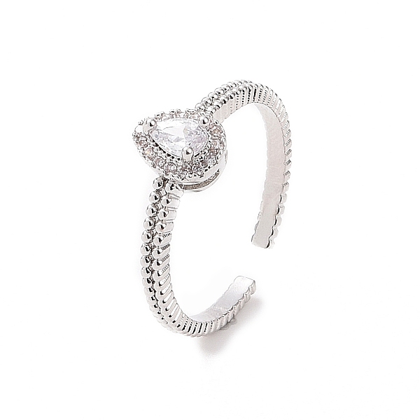 PandaHall Clear Cubic Zirconia Teardrop Open Cuff Ring, Brass Jewelry for Women, Platinum, US Size 7 1/4(17.5mm) Brass+Cubic Zirconia Clear
PandaHall Clear Cubic Zirconia Teardrop Open Cuff Ring, Brass Jewelry for Women, Platinum, US Size 7 1/4(17.5mm) Brass+Cubic Zirconia Clear