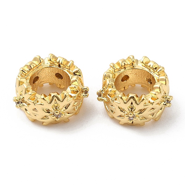 PandaHall Brass Micro Pave Cubic Zirconia European Style Beads, Large Hole Beads, Ring with Flower, Real 18K Gold Plated, 9x5mm, Hole: 5mm...
PandaHall Brass Micro Pave Cubic Zirconia European Style Beads, Large Hole Beads, Ring with Flower, Real 18K Gold Plated, 9x5mm, Hole: 5mm...