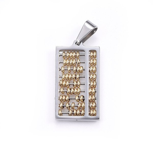 PandaHall 304 Stainless Steel Pendants, Abacus, Golden & Stainless Steel Color, 33x18x3mm, Hole: 9x5mm 304 Stainless Steel Others
PandaHall 304 Stainless Steel Pendants, Abacus, Golden & Stainless Steel Color, 33x18x3mm, Hole: 9x5mm 304 Stainless Steel Others