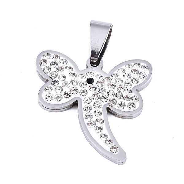 PandaHall 201 Stainless Steel Pendants, with Polymer Clay Rhinestone, Laser Cut, Dragonfly, Stainless Steel Color, 25x23.5x2.5mm, Hole..., White
PandaHall 201 Stainless Steel Pendants, with Polymer Clay Rhinestone, Laser Cut, Dragonfly, Stainless Steel Color, 25x23.5x2.5mm, Hole..., White