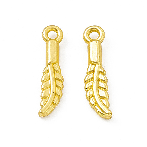 PandaHall Rack Plating Alloy Pendants, Cadmium Free & Lead Free & Nickle Free, Feather Charms, Matte Gold Color, 16x4x2.5mm, Hole: 1.4mm...
PandaHall Rack Plating Alloy Pendants, Cadmium Free & Lead Free & Nickle Free, Feather Charms, Matte Gold Color, 16x4x2.5mm, Hole: 1.4mm...