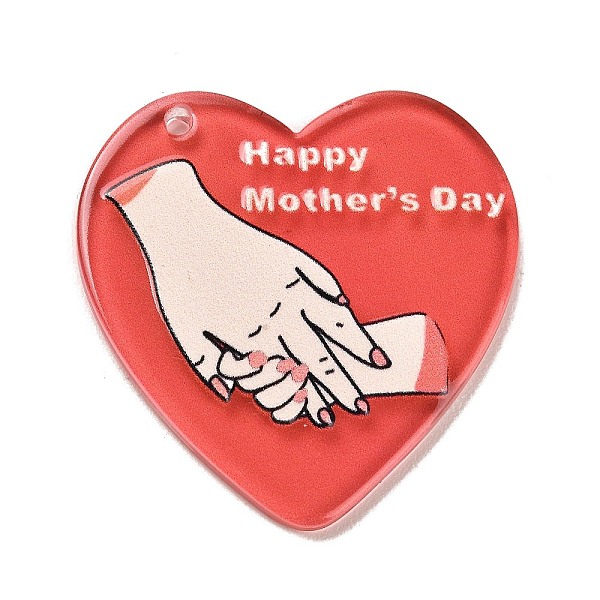 PandaHall Mother's Day Printed Transparent Acrylic Pendants, Heart with Hand, Red, 38x36.5x2.5mm, Hole: 1.8mm Acrylic Heart Red
PandaHall Mother's Day Printed Transparent Acrylic Pendants, Heart with Hand, Red, 38x36.5x2.5mm, Hole: 1.8mm Acrylic Heart Red
