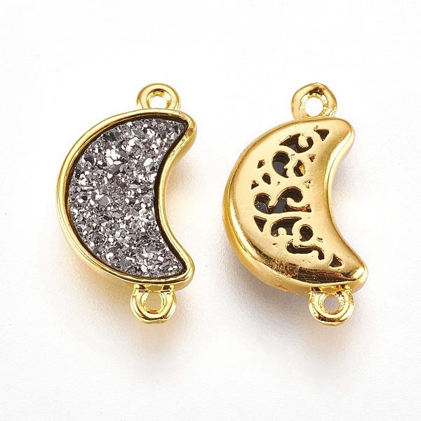 PandaHall Brass Links connectors, with Druzy Resin, Moon, Golden, Dark Gray, 18.5~19x10~10.5x3.5~4mm, Hole: 1mm Brass+Resin Moon Gray
PandaHall Brass Links connectors, with Druzy Resin, Moon, Golden, Dark Gray, 18.5~19x10~10.5x3.5~4mm, Hole: 1mm Brass+Resin Moon Gray