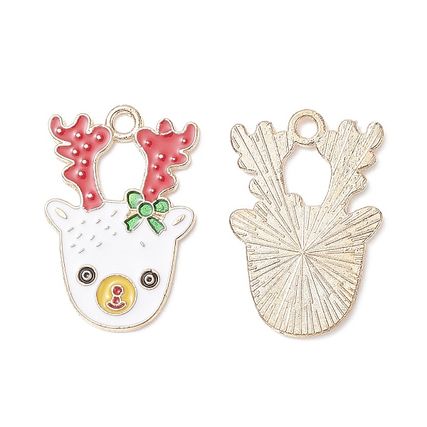 PandaHall Christmas Alloy Enamel Pendants, Light Gold, Elk Charm, White, 28x18.5x1.5mm, Hole: 2.5mm Alloy+Enamel Others White
PandaHall Christmas Alloy Enamel Pendants, Light Gold, Elk Charm, White, 28x18.5x1.5mm, Hole: 2.5mm Alloy+Enamel Others White