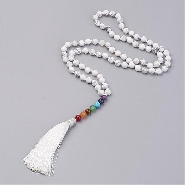 PandaHall Howlite Beaded and Gemstone Beaded Necklaces, with Tassel Pendants, 32.87 inch(835mm) Howlite
PandaHall Howlite Beaded and Gemstone Beaded Necklaces, with Tassel Pendants, 32.87 inch(835mm) Howlite
