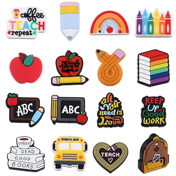 PandaHall CHGCRAFT 16pcs 16 styles Back-to-school Theme Silicone Focal Beads, Chewing Beads For Teethers, DIY Nursing Necklaces Making..., Multicolor
PandaHall CHGCRAFT 16pcs 16 styles Back-to-school Theme Silicone Focal Beads, Chewing Beads For Teethers, DIY Nursing Necklaces Making..., Multicolor