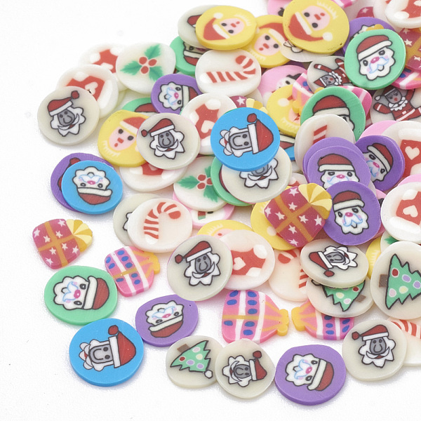PandaHall Handmade Polymer Clay Cabochons, Nail Art Decorations, Christmas Theme, Mixed Shapes, Mixed Color, 4~6x4~6x0.3~1mm Polymer Clay..., Multicolor
PandaHall Handmade Polymer Clay Cabochons, Nail Art Decorations, Christmas Theme, Mixed Shapes, Mixed Color, 4~6x4~6x0.3~1mm Polymer Clay..., Multicolor