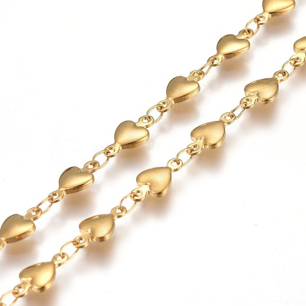 PandaHall 304 Stainless Steel Link Chains, Soldered, Heart, Golden, 10x5~5.5x2mm 304 Stainless Steel
PandaHall 304 Stainless Steel Link Chains, Soldered, Heart, Golden, 10x5~5.5x2mm 304 Stainless Steel