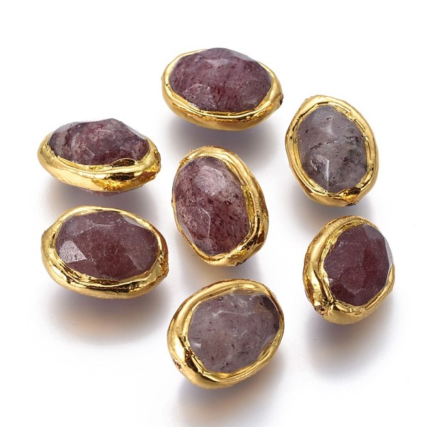 PandaHall Natural Strawberry Quartz Beads, with Golden Plated Brass Findings, Faceted, Oval, 17~26x15~20x12~16mm, Hole: 0.8mm Strawberry...
PandaHall Natural Strawberry Quartz Beads, with Golden Plated Brass Findings, Faceted, Oval, 17~26x15~20x12~16mm, Hole: 0.8mm Strawberry...