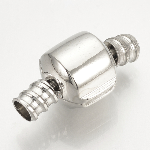 PandaHall Brass European Style Clasps, Platinum, 19x10x9mm, Hole: 3mm Brass Barrel
PandaHall Brass European Style Clasps, Platinum, 19x10x9mm, Hole: 3mm Brass Barrel