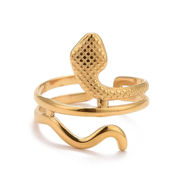 PandaHall Ion Plating(IP) 304 Stainless Steel Snake Chunky Open Cuff Ring for Women, Golden, US Size 6 3/4(17.1mm) 304 Stainless Steel
PandaHall Ion Plating(IP) 304 Stainless Steel Snake Chunky Open Cuff Ring for Women, Golden, US Size 6 3/4(17.1mm) 304 Stainless Steel
