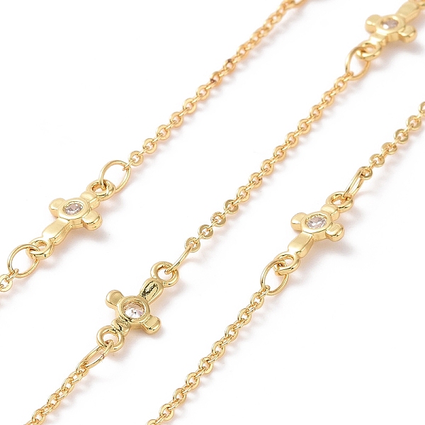 PandaHall Clear Cubic Zirconia Cross Link Chains, with Brass Cable Chains, Unwelded, Cadmium Free & Nickel Free & Lead Free, Real 18K Gold...
PandaHall Clear Cubic Zirconia Cross Link Chains, with Brass Cable Chains, Unwelded, Cadmium Free & Nickel Free & Lead Free, Real 18K Gold...