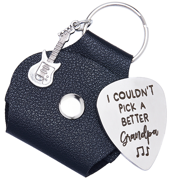 PandaHall 201 Stainless Steel Guitar Picks, with PU Leather Guitar Clip, Plectrum Guitar Accessories, Word Grandpa, Black, 67mm Stainless...
PandaHall 201 Stainless Steel Guitar Picks, with PU Leather Guitar Clip, Plectrum Guitar Accessories, Word Grandpa, Black, 67mm Stainless...