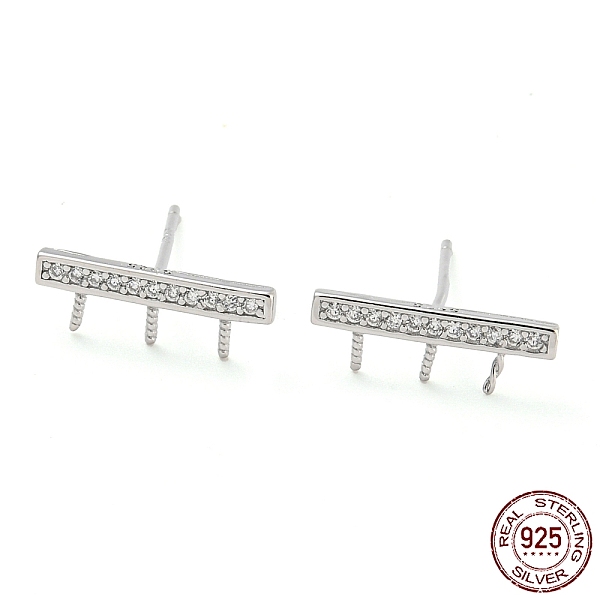 PandaHall Rhodium Plated Rectangle 925 Sterling Silver Micro Pave Clear Cubic Zirconia Stud Earring Findings, for Half Drilled Beads, with...
PandaHall Rhodium Plated Rectangle 925 Sterling Silver Micro Pave Clear Cubic Zirconia Stud Earring Findings, for Half Drilled Beads, with...